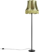 Candeeiro de pé retro preto com cúpula verde estilo avó 45 cm - Simplo