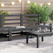 vidaXL Sofás de centro para jardim 2 pcs madeira pinho maciça cinzento