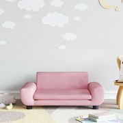 vidaXL Sofá infantil 70x45x33 cm veludo rosa