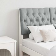 vidaXL Cabeceira estofada Cinzento-claro 120 cm