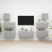 vidaXL 7 pcs conjunto de móveis de TV derivados madeira cinza cimento