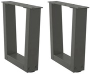 vidaXL Pés para mesa de centro em V, 2 peças, antracite, 40x(30-31,3) cm, aço