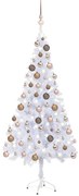 vidaXL Árvore de Natal artificial pré-iluminada + bolas 620 ramos