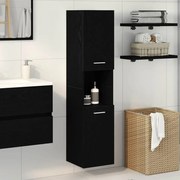vidaXL Armário de Banheiro com porta Carvalho Preto 30 x 30 x 130 cm