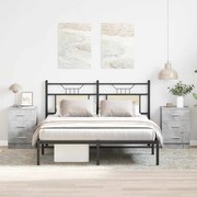 Mesas cabeceira 2pcs 38x35x56cm derivados madeira cinza cimento