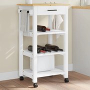 vidaXL Carrinho de cozinha MONZA 48x40x90 cm madeira de pinho maciça