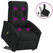 vidaXL Poltrona de massagens reclinável elevatória tecido preto