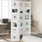 vidaXL Biombo com 3 painéis madeira de paulownia maciça branco