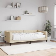 Sofá-cama com colchão 80x200 cm tecido cor creme