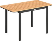 Outsunny Mesa de Jardim para 6 Pessoas, 127 x 70 cm, Mesa de Exterior com Tampo em Ripas de Madeira Plástica, Estrutura em Metal | Aosom Portugal