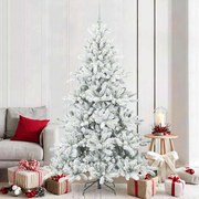 vidaXL Árvore de Natal Articulada Artificial Branco 210 cm PVC e Aço