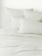 Capa de edredão em linho lavado com riscas finas Rinna