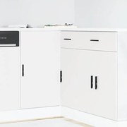 vidaXL Armário base para pia “Lyon” derivados de madeira branco