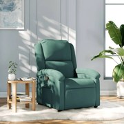vidaXL Poltrona reclinável veludo verde-escuro