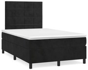 Cama boxspring com colchão 120x190 cm veludo preto