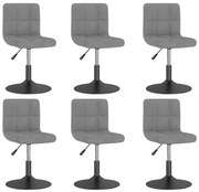 vidaXL Cadeiras de jantar giratórias 6 pcs veludo cinzento-claro