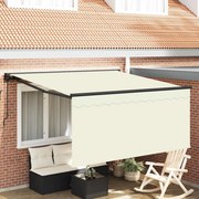 vidaXL Toldo Retrátil Manual Creme 300 x 250 cm Poliéster e Alumínio