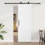 vidaXL Porta Deslizante Branco e Preto 73,5 x 211 cm