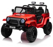 Jipe elétrico para Crianças 12V OFF ROAD 4x4 SPORT Rodas de EVA, Assento de couro Vermelho