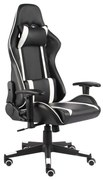 vidaXL Cadeira de gaming giratória PVC branco