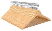 Cabides de madeira resistentes com ombros suaves para roupas bem cuidadas. | SONGMICS | 44.5 x 23 x 1.2 cm | Natural | CRW031NL.