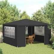 vidaXL Tenda festas com paredes laterais 4x4m 90g/m² antracite