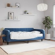 vidaXL Sofá-cama com colchão 100x200 cm veludo azul
