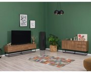 Conjunto de Mobiliário de Sala Laxus – Nogueira/Preto – 90 x 39 x 40 c