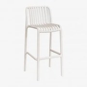 Pack De 2 Bancos Altos De Jardim Empilháveis Em Polipropileno Wendell Tapioca Bege & ↑75 Cm - Sklum