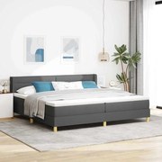 vidaXL Cama Box com colchão Cinza Escuro 200 x 200 cm Poliéster
