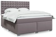 vidaXL Cama com molas/colchão 180x200 cm couro artificial cinza