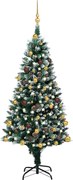 vidaXL Árvore Natal artificial com LEDs e bolas e pinhas 150 cm