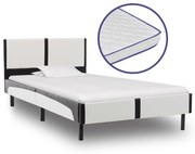 vidaXL Cama c/ colchão espuma de memória 90x200 cm couro artificial