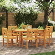 vidaXL Conjunto de Jantar para Jardim 7 pcs Castanho