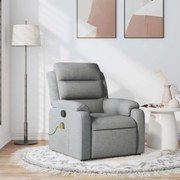Poltrona de massagens reclinável tecido cinzento-claro