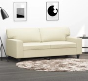 Sofá de 2 lugares 140 cm couro artificial cor creme