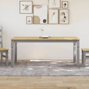 vidaXL Mesa de jantar Corona 180x90x75 cm madeira pinho maciça cinza