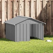 vidaXL Casota para cães 116,5x103x81,5 cm aço galvanizado cinzento