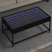 vidaXL Mesa de centro luzes LED Infinity 90x50x41 cm preto