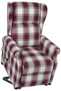 vidaXL Poltrona elevatória de massagens tecido vermelho