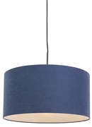 Candeeiro de suspensão moderno preto com máscara azul antiga de 50 cm - Combi 1 Moderno