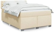 vidaXL Cama com molas/colchão 140x200 cm tecido cor creme