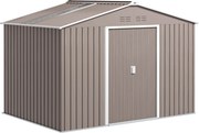 Outsunny Abrigo de Jardim 277x195x192 cm Metálico para Armazenamento de Ferramentas Cinzento | Aosom Portugal