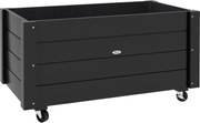Outsunny Floreira de Madeira para Exterior com Orifícios de Drenagem e Tecido Não Tecido para Flores e Plantas 89x48x47 cm Preto | Aosom Portugal