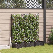 vidaXL Vaso de Jardim com Treliça 3 pcs Castanho 120x40x125.5 cm