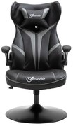 Vinsetto Cadeira de Gaming Giratória 360° Ergonómica Altura Ajustável Almofada Revestimento 67x70x106 -112 cm Cinza Claro e Preto | Aosom Portugal