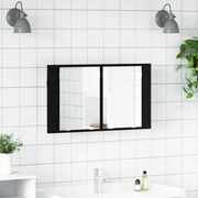 vidaXL Armário de Espelho para Banheiro Carvalho Preto 80 x 12 x 45 cm