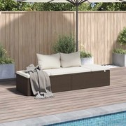 vidaXL Espreguiçadeira de jardim 195x60 cm vime PE castanho