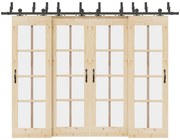 vidaXL Kit de ferragens para porta deslizante 305 cm aço preto