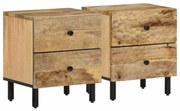 vidaXL Mesas de cabeceira 2 pcs 40x33x46 cm madeira mangueira maciça